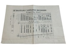 VTG Suzuki Soprano Recorder Fingering Chart Beginner Music Sheet Songs