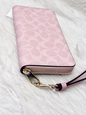COACH Long Zip Around Wallet In Signature Canvas & Leather CW778