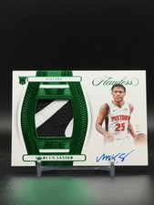 Marcus Sasser 2023-24 Panini Flawless Rookie Patch Auto Emerald Game Worn #3/5