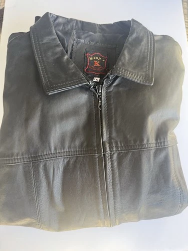 Men’s Genuine Argentinian Leather Jacket Zipper XXL Black – Handcrafted Vintage image 4