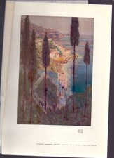 1907 Evening Shadows, Amalfi orig lithograph by Walter J. Donne (1867-1930)