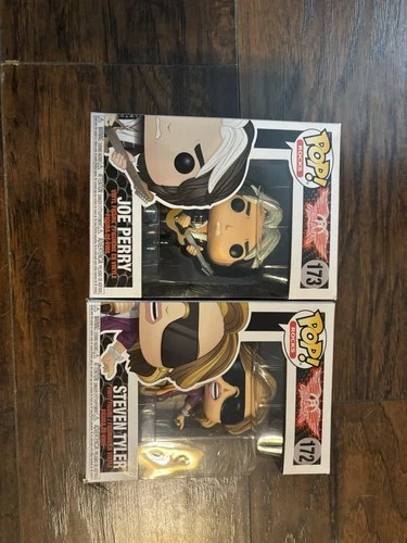 Funko POP! Rocks Aerosmith #172 Steven Tyler & #173 Joe Perry Set Vaulted NIB
