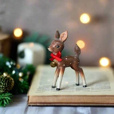 Primitive Christmas Ragon House Retro 5" Brown Deer Figurine