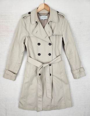 HOBBS London Womens Trench Coat UK10 Beige Belted Double