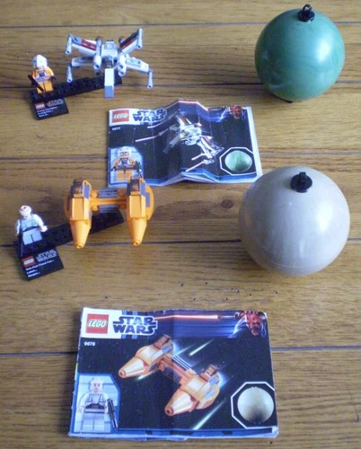 LEGO STAR WARS 9677 X-WING STARFIGHTER/YAVIN 4, 9678 TWIN-POD CLOUD CAR & BESPIN