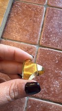 ANELLO ORO 18 KT ANTICO MODELLO COCKTAIL CON TOPAZIO GIALLO