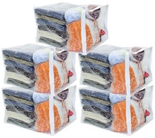 5-Pack Clear Vinyl Zippered Storage Bags 15 x 18 x 12 Inch