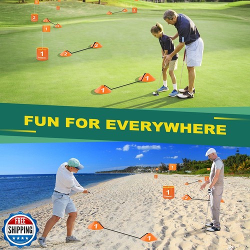GYMMALL Golf Yard Bucket Games, 6 Holes Bucket Backyard Golf Game Set with Go - Picture 5 of 5