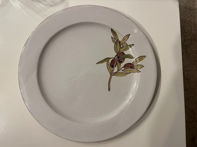 Deruta Italy Hand Painted Signed 12'' Platter Olive Branch La Fornace del Frate