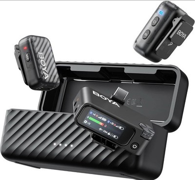 BOYA BOYAMIC 2 Wireless Microphones for iPhone 15-16/Android/PC/Camera