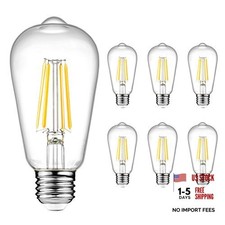Vintage LED Edison Bulbs 6W, Equivalent 6 Count Pack of 1 2700K Warm White