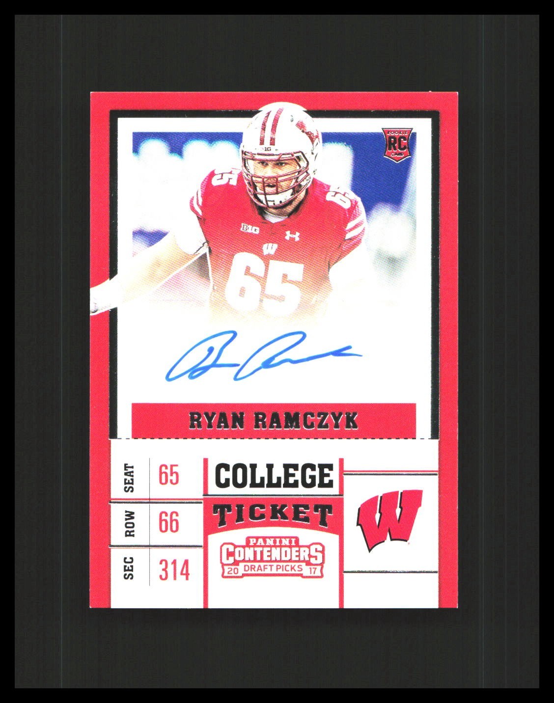 2017 Ryan Ramczyk Rookie Auto Panini Contenders Draft Picks #272 Saints