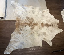 Superior Quality Brazilian Tan Spotted Color Cowhide Rug size approx 6ft