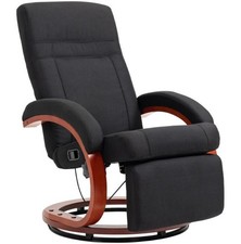 Manual Recliner Swivel Reclining Chair with Relax Footrest Armrests Seat Black