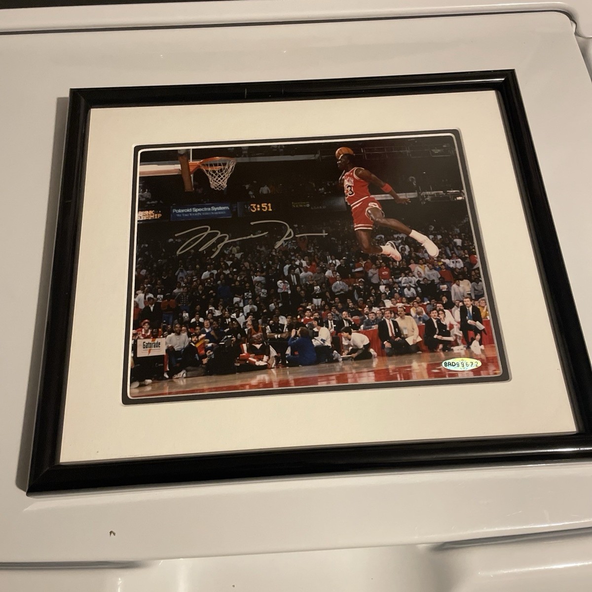 Michael Jordan Chicago Bulls Signed Gatorade Slam Dunk Photo UDA