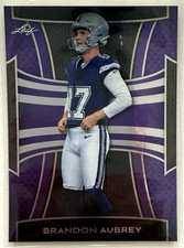 2025 Leaf Metal Football Purple Brandon Aubrey #B-18 Dallas Cowboys
