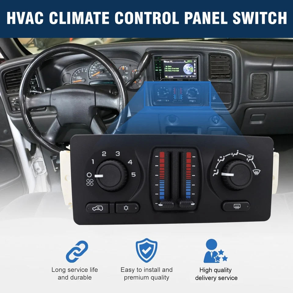 Interruptor del panel de control del calentador de CA compatible con GMC Sierra 1500/2500/3500 2003-06 Foto 4 de 4