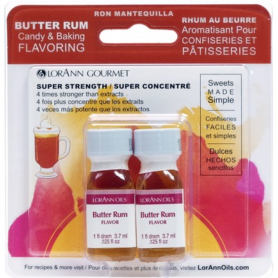 LorAnn Candy & Baking Flavoring .125oz 2/Pkg-Butter Rum - FLAVOR-190
