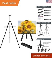 Art Easel Stand for Painting and Sign - Aluminum 66 Inch Metal Tripod Adjustabl