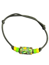 Artisan Beaded Adjustable Bracelet Turtles Fish Black Cord
