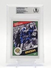 RUDY RUETTIGER BECKETT AUTHENTIC AUTOGRAPH CUSTOM CARD AUTO NOTRE DAME Q6846