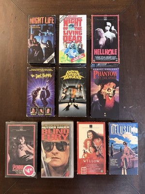 Cult VHS Lot Night Of Living Dead Phantom Opera Blind Fury Willow