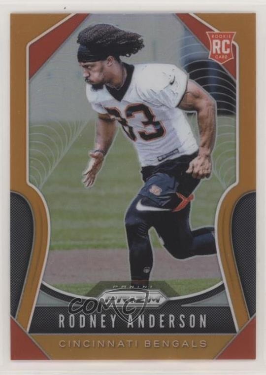 2019 Panini Prizm Rookies Orange 158/249 Rodney Anderson #337 Rookie RC 0o6v