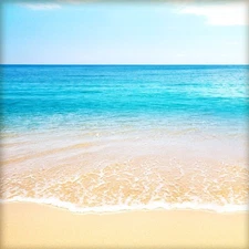 Tropical Beach, left side, scrapbook paper - Reminisce 36063