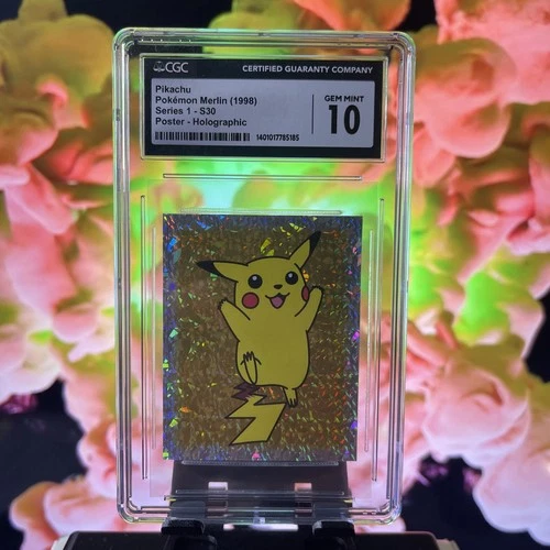 CGC 10 Pikachu S30 Merlin Series 1 Pokémon 1998-1999 Gold Poster Holo Gem Mint