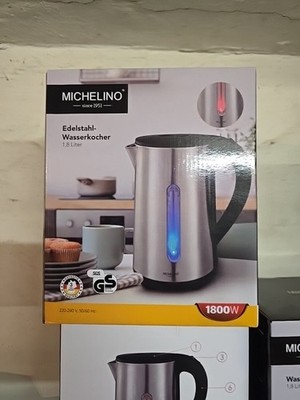 MICHELINO Wasserkocher 1,8 Liter Edelstahl, 2200 W
