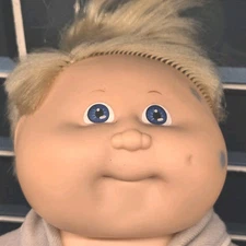 1987 Cabbage Patch Doll Splashin Kids Blonde Hair Blue Eyes With Bathrobe VTG