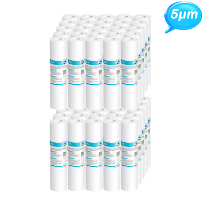 1-50 Pack 5 Micron 10''x2.5'' Whole House Sediment Water Filter Cartridges Replace