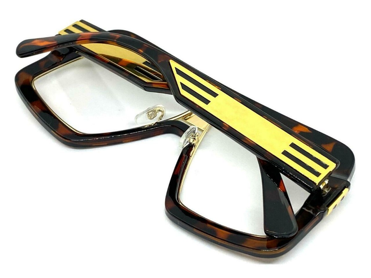 Uomo Classico Retr&ograve; Hip Hop Rapper Stile Lenti Trasparenti