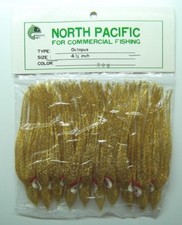 4-1/4" Octopus Squid North Pacific Saltwater Trolling Lure Skirt Glow 10 Pack