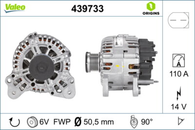 Valeo 439733 Alternator for Audi, Seat, Skoda, VW