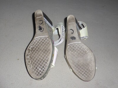 COACH ヒール ADDISEN WEDGE COACH WOMANS SIZE 7B SHOES POPPY WHITE