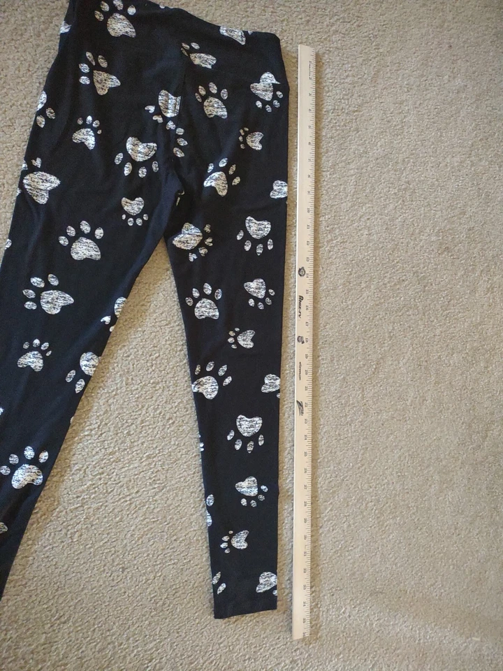 Leggings Lularoe Negro Estampado Pata Os Talla Única 2-10 Foto 4 de 4