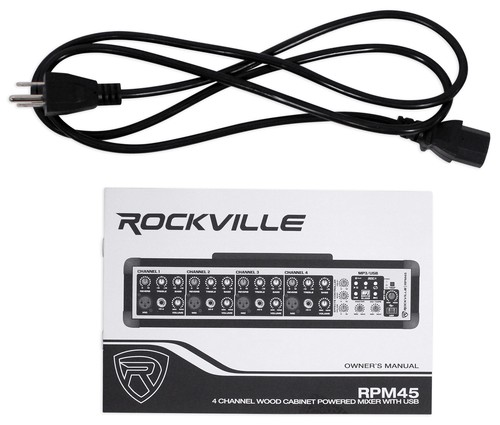 Rockville RPM45 1800w Powered 4-Channel Mixer Pro Mixing Amplifier, FX, Phantom - Picture 7 of 12