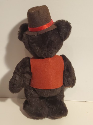 KENT COLLECTIBLES BROWN PLUSH TEDDY BEAR IN VEST HAT JEAN STEELE ORIGINALS 1985 - Picture 2 of 2