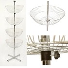 63 inch High 4 Basket Display Wire Floor Tier Spinner Rack Dump Bin Retail Store