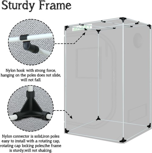 24"x36"x60" Hydroponic Grow Tent with Reflective Mylar & Observation Window - Picture 9 of 11