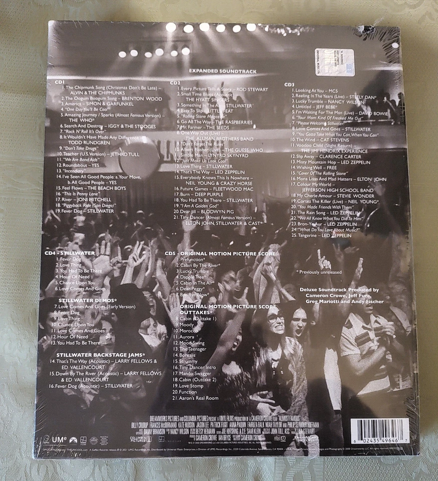 ALMOST FAMOUS: MUSIC FROM THE MOTION PICTURE - SUPER DELUXE EDITION BOXSET 5 CD - Immagine 3 di 4