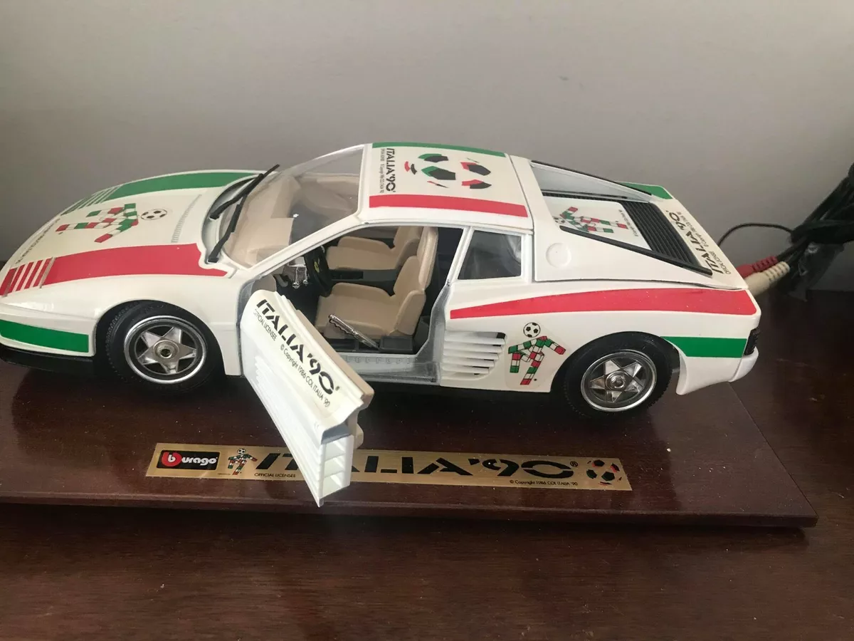 BURAGO 1/18 Ferrari Testarossa 1984 Italia`90 1990 World Cup Made in Italy  RARE!