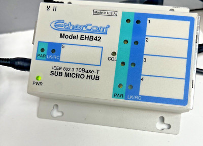 EtherCom 5 port Ethernet hub EHB42 + Power Supply 