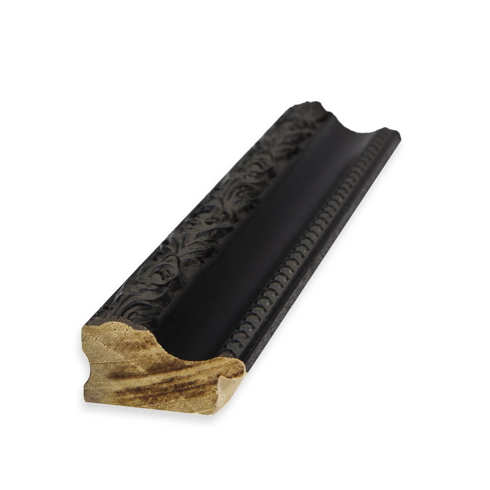 Marco de póster ArtToFrames personalizado negro grabado madera de 1,5" de ancho Foto 3 de 4