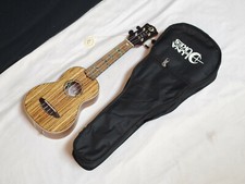 LUNA High Tide Soprano Zebra electric UKULELE new UKE w/ GIG BAG - Zebrawood