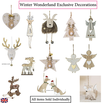 Holz Christbaumschmuck Fuchs Eule Elch Hunde Rentier Exklusiv Winter