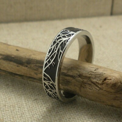 mm Cobalt Chrome Tree of Life Wedding Ring Band Made in the USA Size 12 