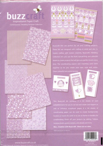 Buzzcraft Card backing Paper A4 Wedding Handbag Shoes Butterflies Baby Flowers - Picture 7 of 9