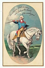 George Washington Patriotic Postcard Garre White Horse First in War Peace 51646